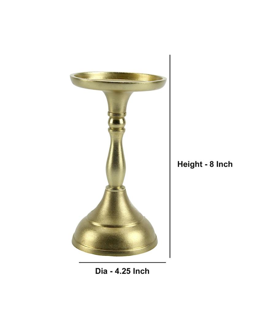 Elegant Accent Pillar Candle Holder | 4 x 8 inches