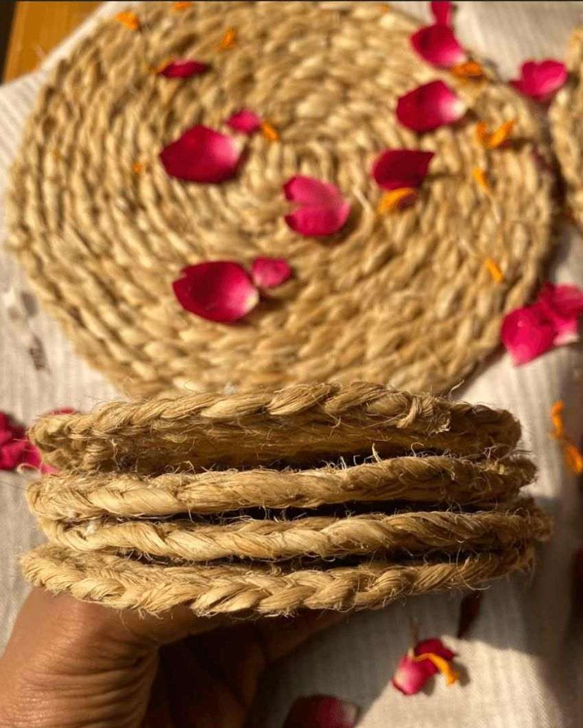 Elegant Handmade Bhimal Coasters | 4 inches