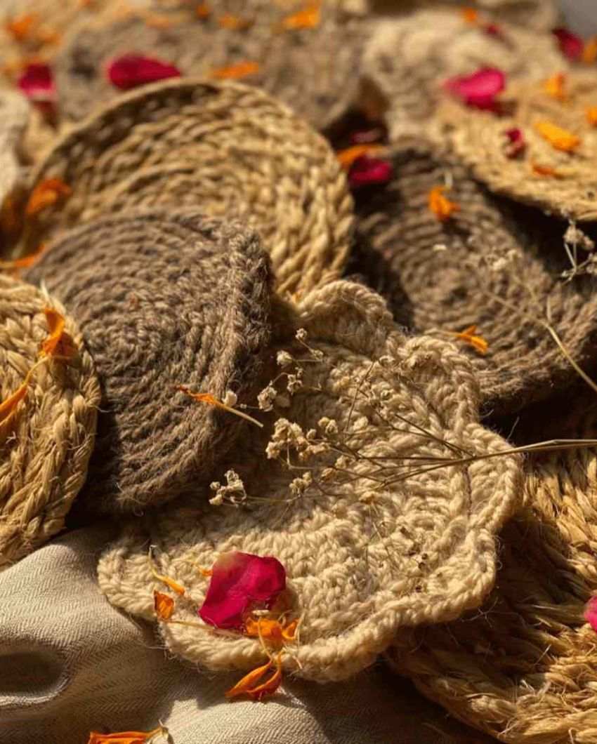 Elegant Handmade Bhimal Coasters | 4 inches