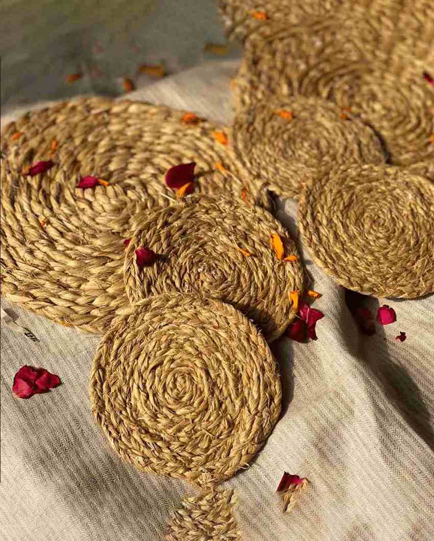 Elegant Handmade Bhimal Coasters | 4 inches