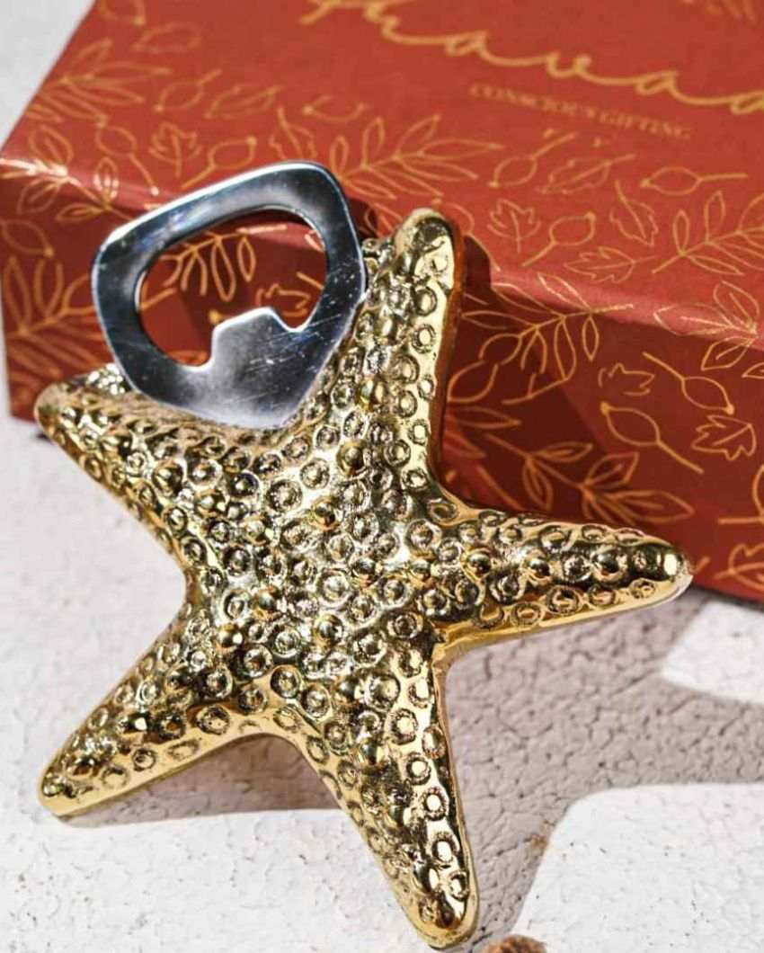 Elegant & Durable Gold Star Bottle Opener | 5 x 4 inches