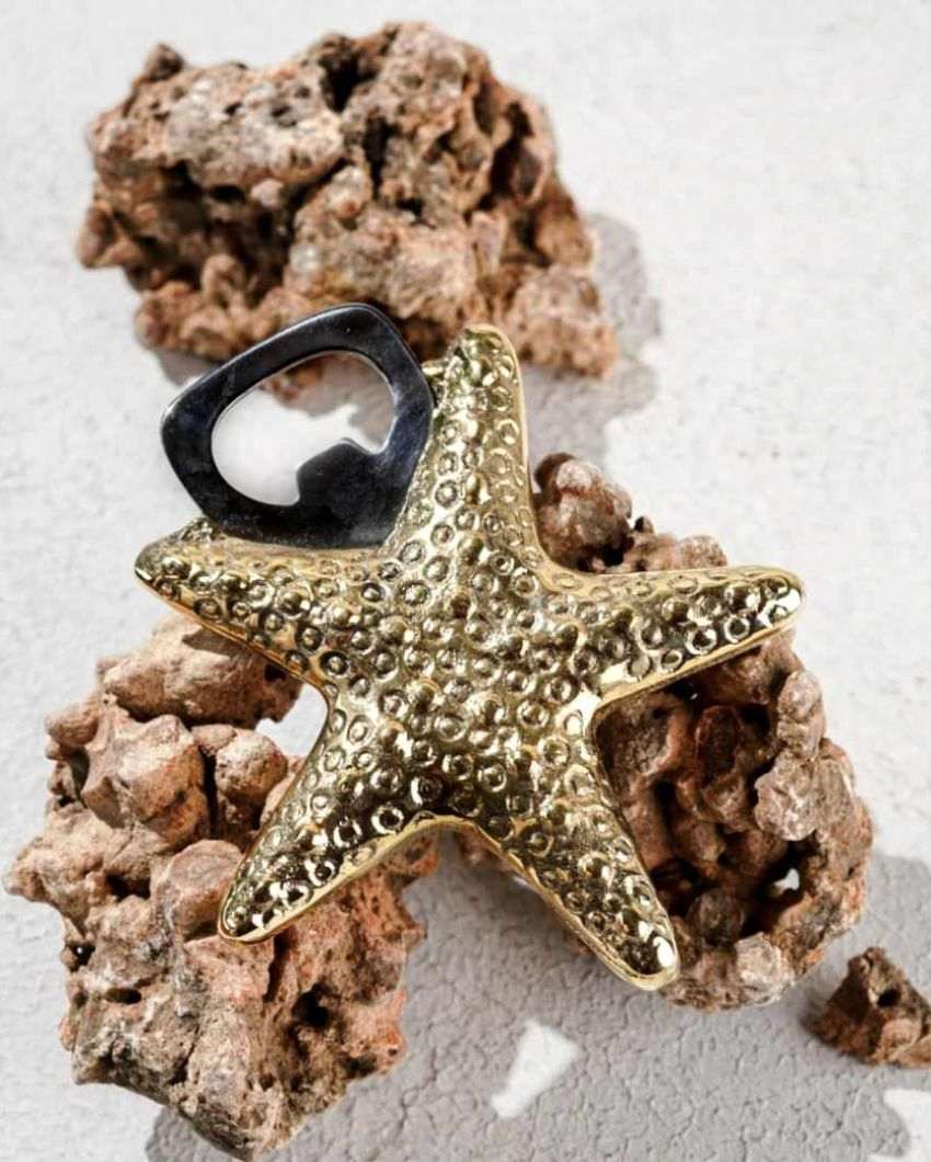 Elegant & Durable Gold Star Bottle Opener | 5 x 4 inches