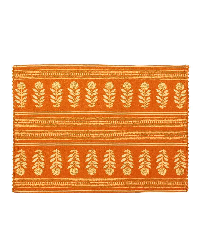 Holli gold Printed Cotton Placemats | 13 x 19 inches
