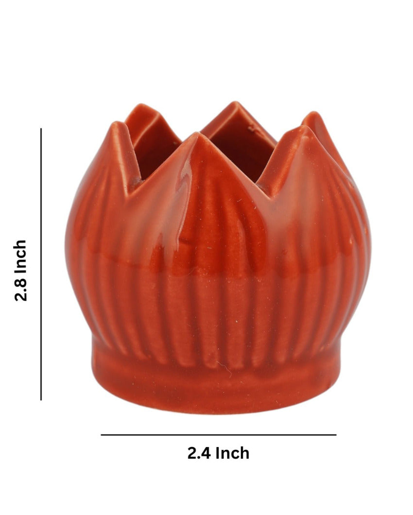 Floral Design Ceramic Incense Stick Holders | Set Of 3 | 2 x 3 inches