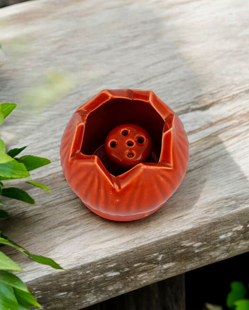 Floral Design Ceramic Incense Stick Holders | Set Of 3 | 2 x 3 inches
