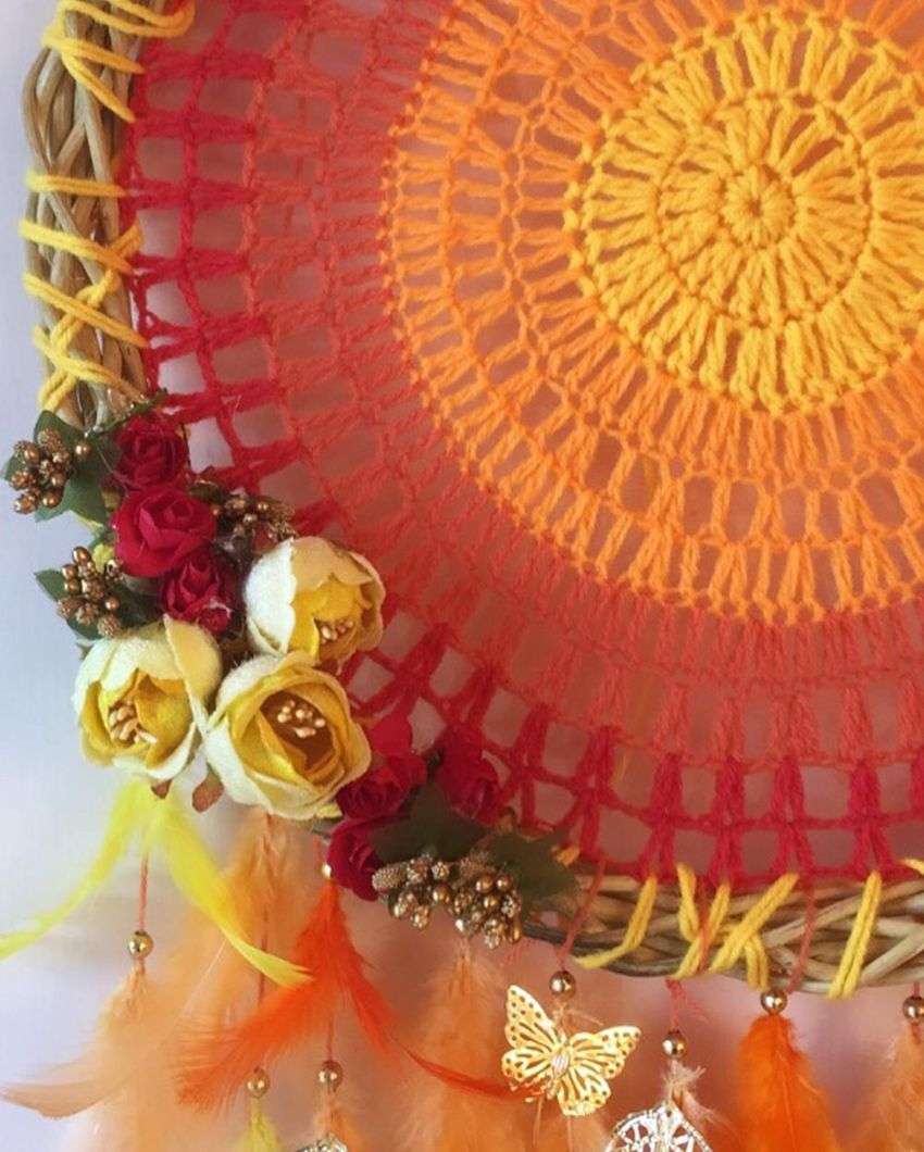 Sunburst Feather & Beads Dreamcatcher | 12 x 30 inches