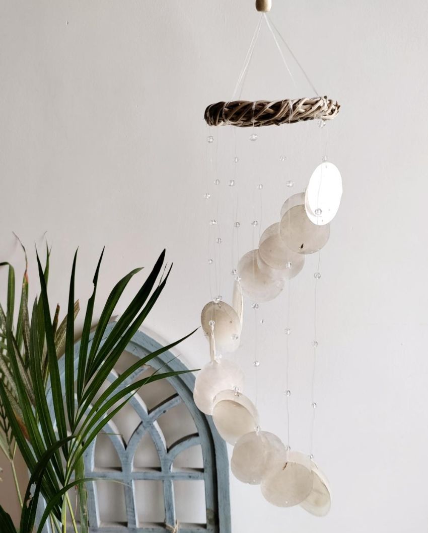 Charming Sweet Capiz Shell Wind Chime | 4 x 12 inches