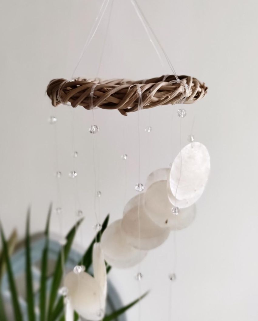 Charming Sweet Capiz Shell Wind Chime | 4 x 12 inches