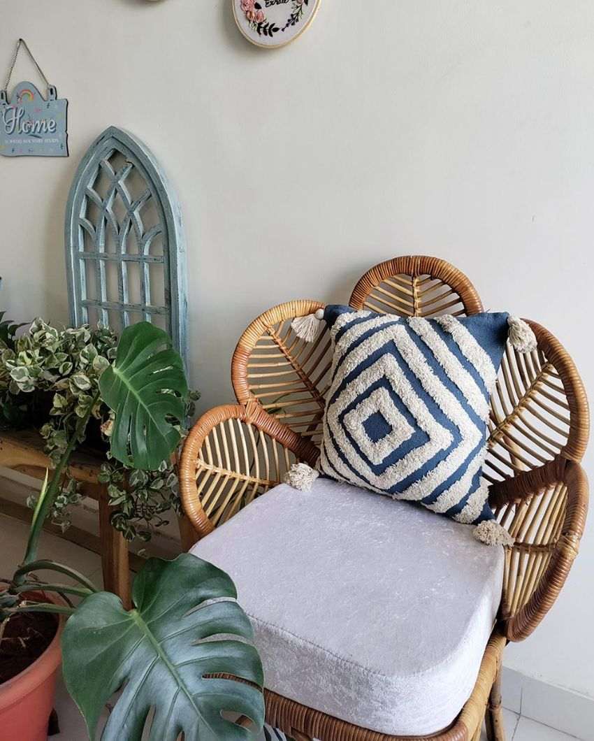 Bohemian Bliss Cotton Jute Cushion Cover | 16 x 16 inches