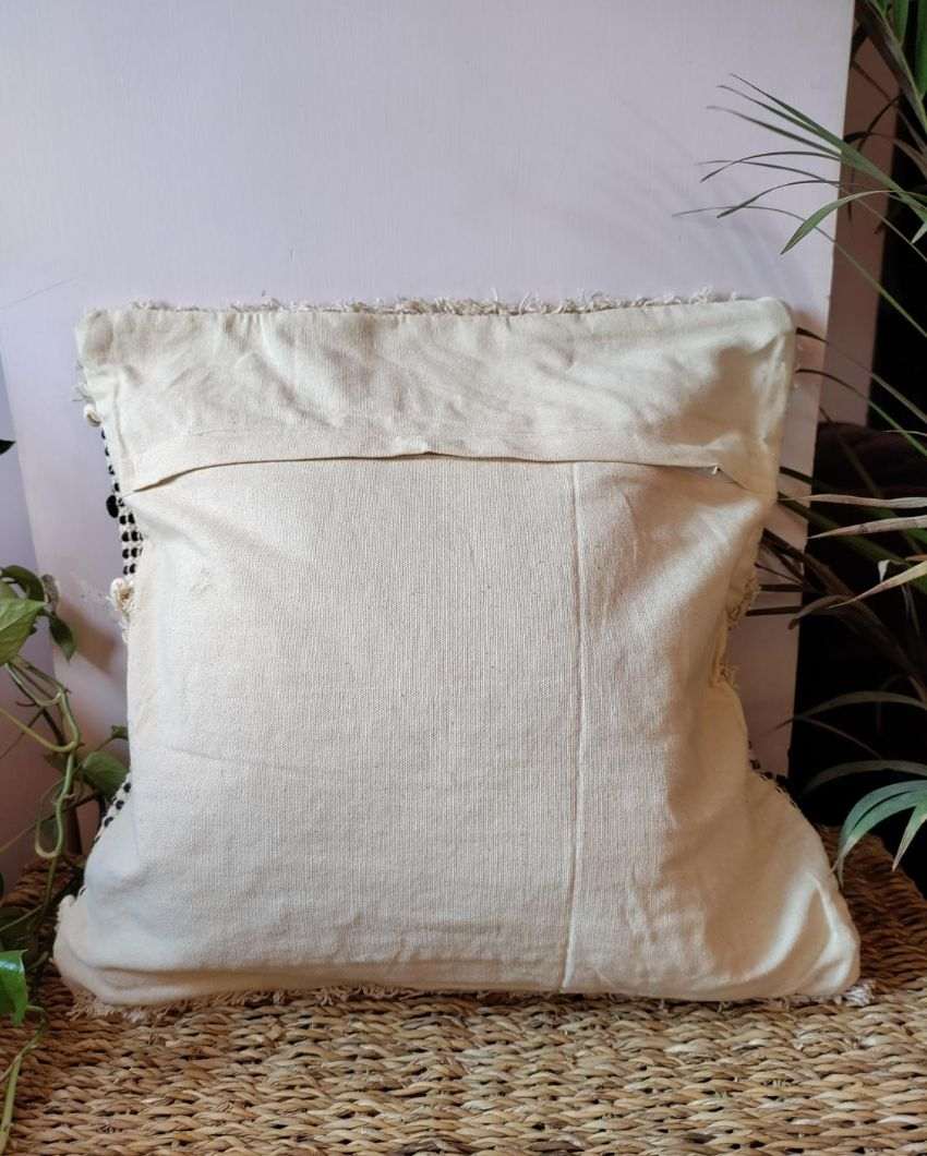 YinYang Love Cotton Jute Cushion Cover | 18 x 18 inches