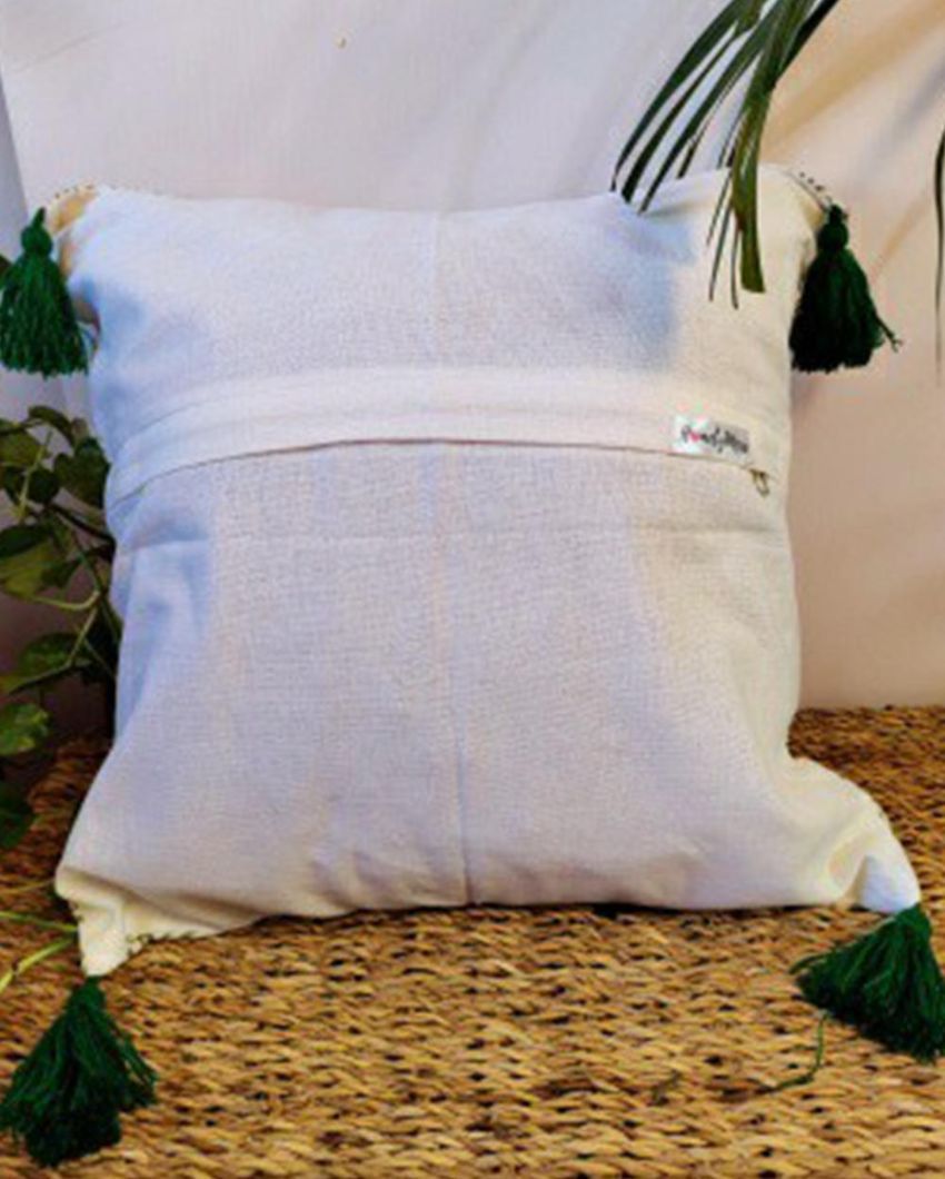 Egyptian Saga Block Print Cotton Cushion Cover | 16 x 16 inches