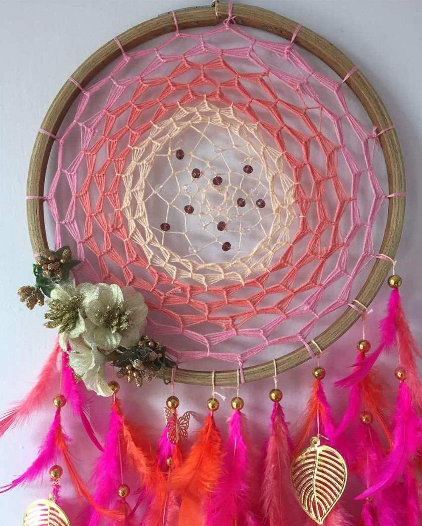 A Ray Of Hope Feather & Beads Dreamcatcher | 10 x 25 inches