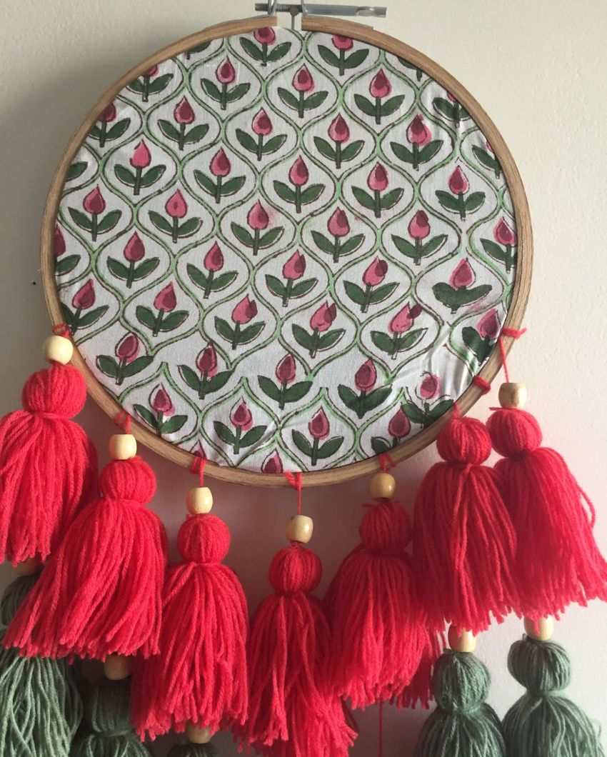 Fresh Dew Drops Tasseled Dreamcatcher | 8 x 21 inches