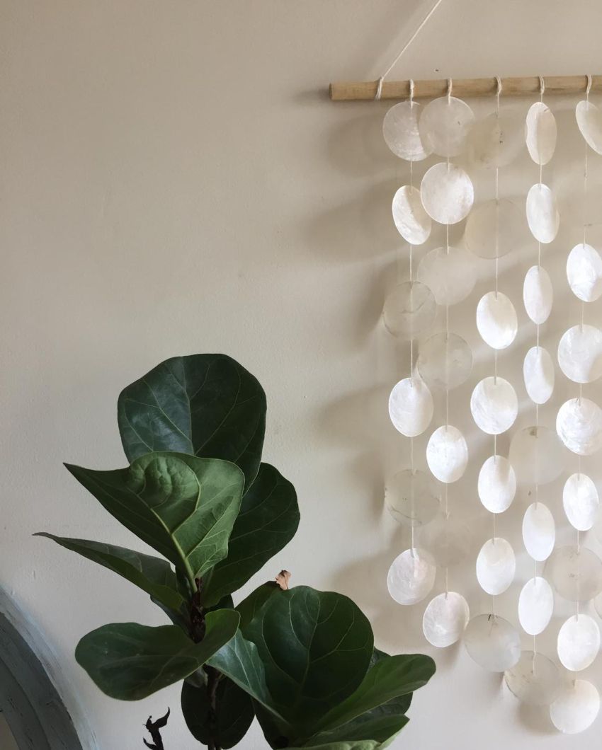 Lunar Abundance Capiz Shell Wind Chime | 16 x 22 inches
