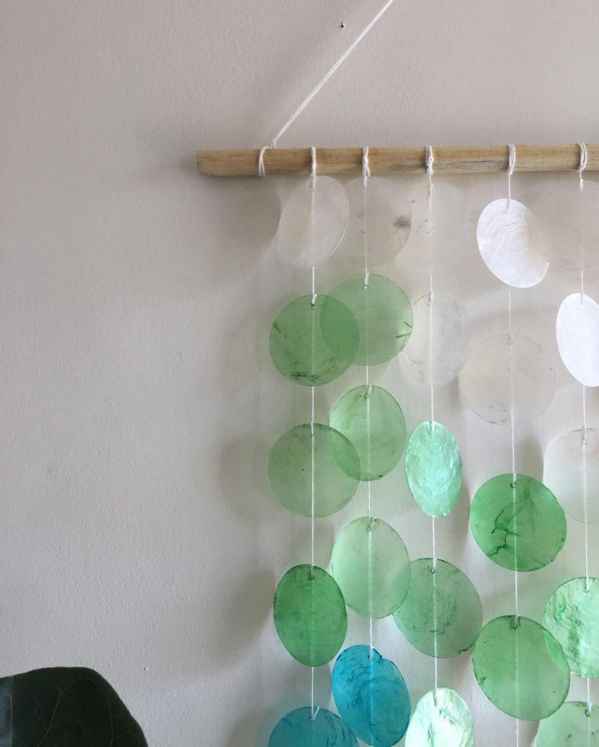 Lunar Abundance Capiz Shell Wind Chime | 16 x 22 inches