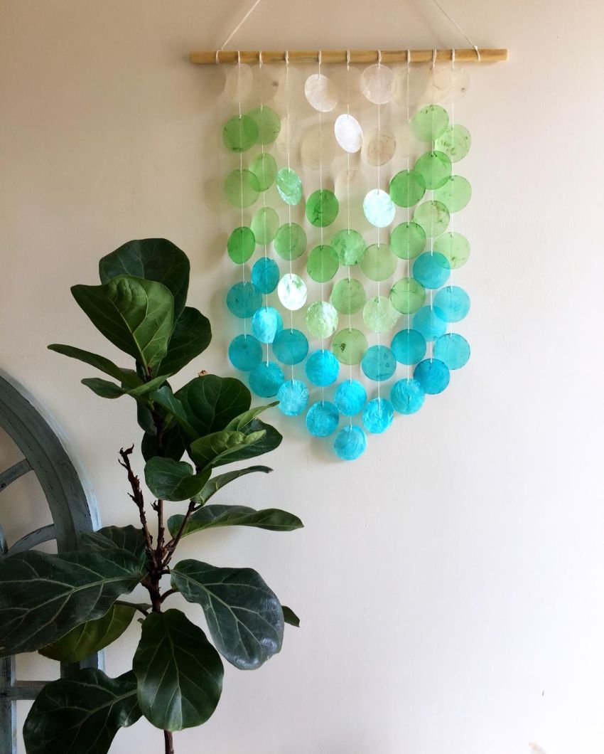 Lunar Abundance Capiz Shell Wind Chime | 16 x 22 inches