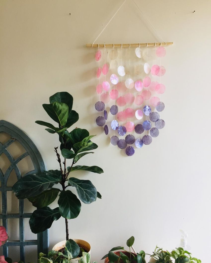 Lunar Abundance Capiz Shell Wind Chime | 16 x 22 inches