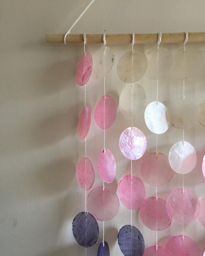 Lunar Abundance Capiz Shell Wind Chime | 16 x 22 inches