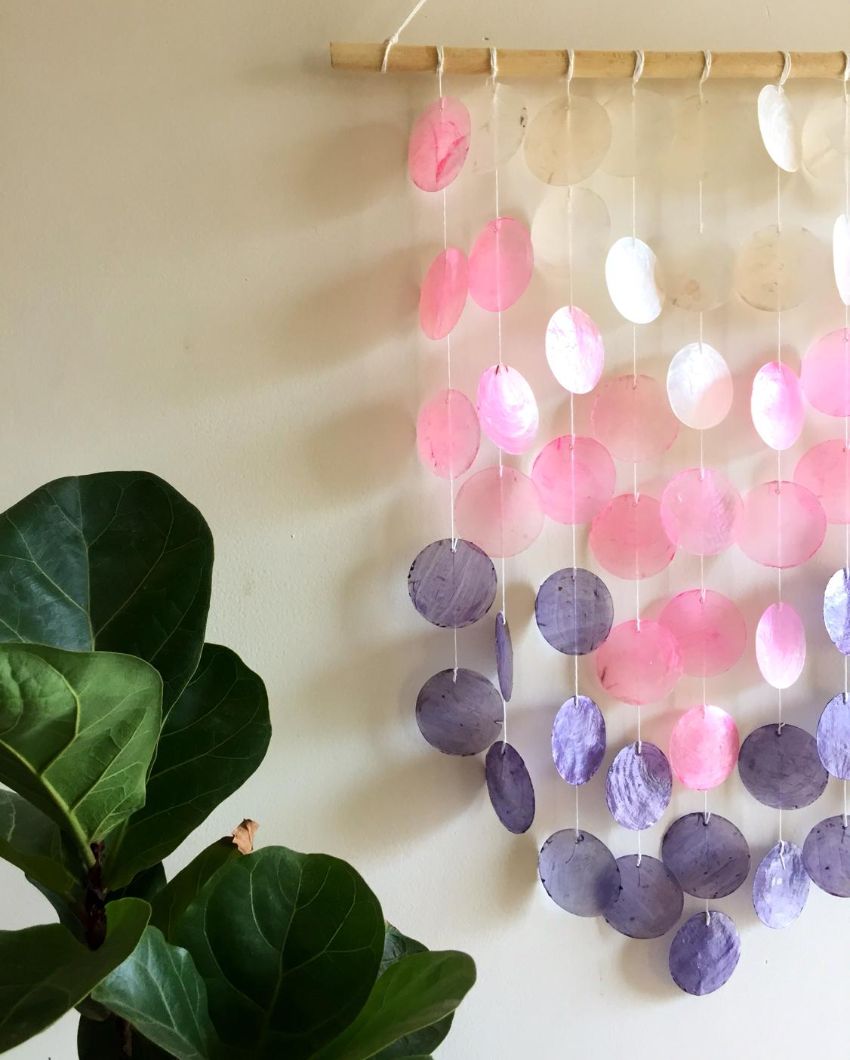 Lunar Abundance Capiz Shell Wind Chime | 16 x 22 inches