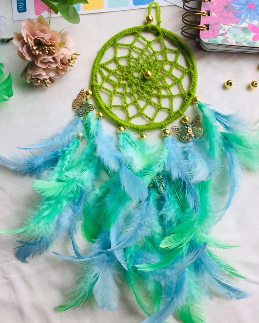 Beach Vibes Feather & Beads Dreamcatcher | 4 x 12 inches