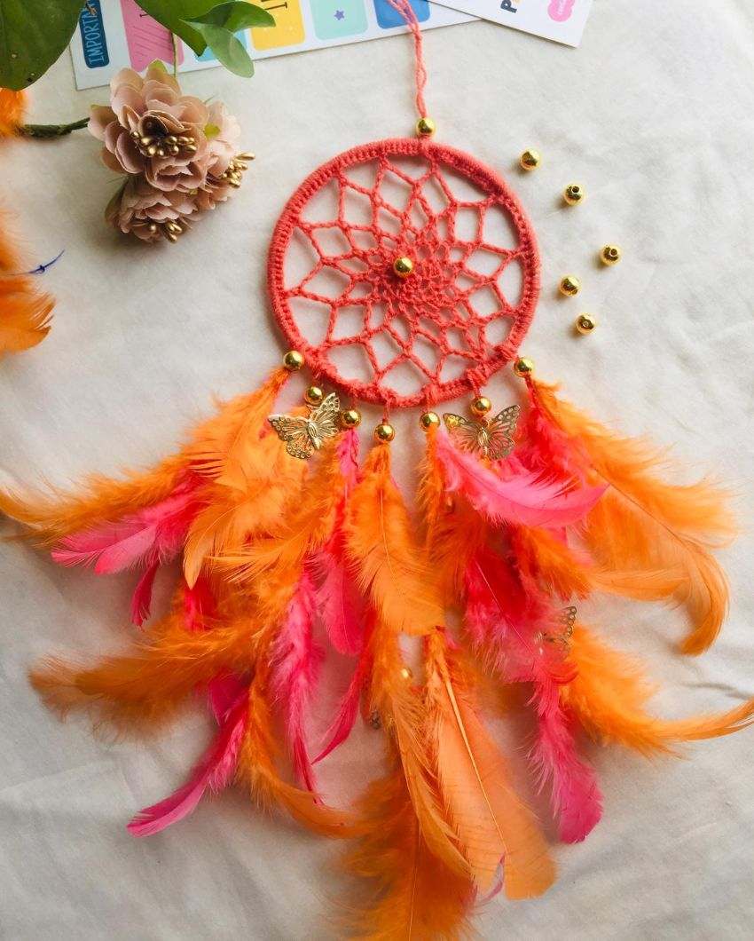 Good Vibes Feather & Beads Dreamcatcher | 4 x 12 inches