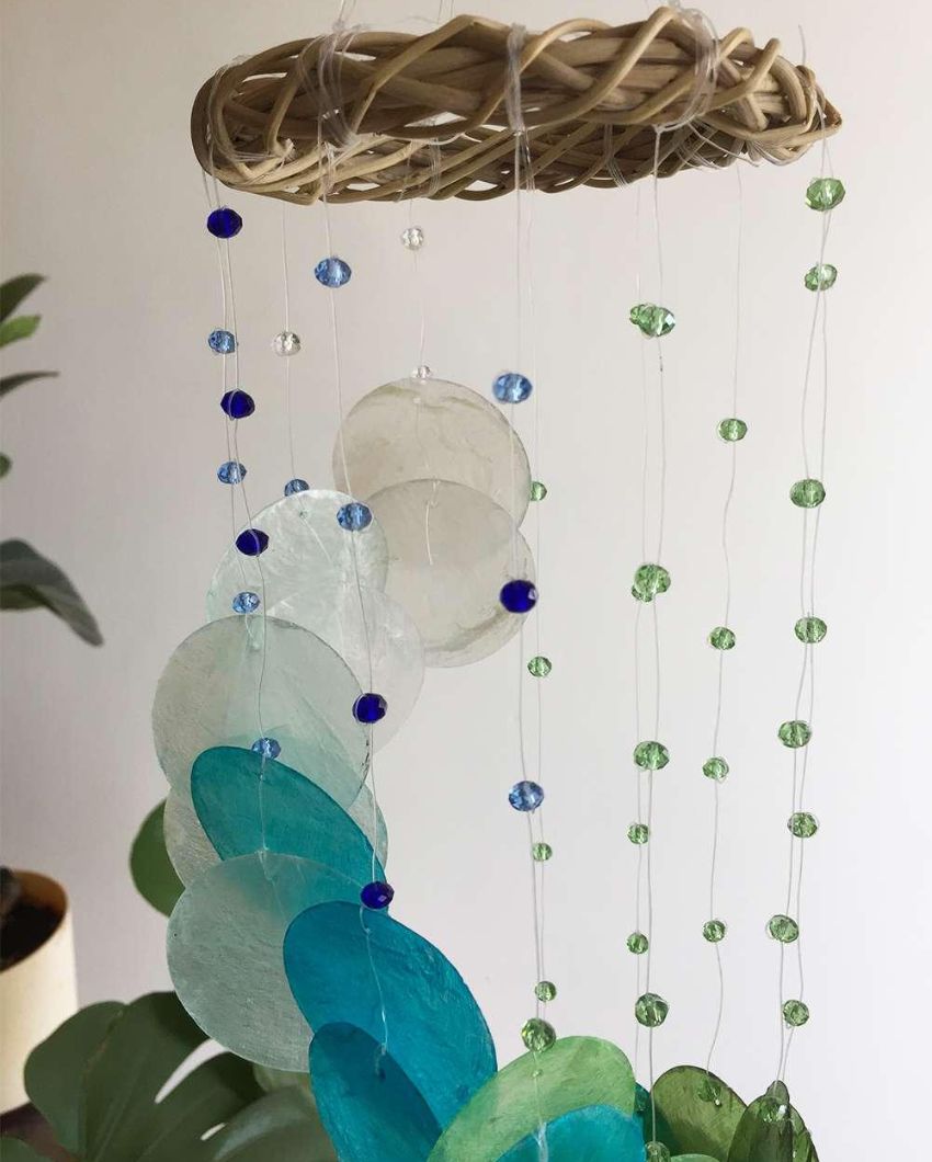 Heart Chakra Compassion Capiz Shell Wind Chime | 4 x 12 inches
