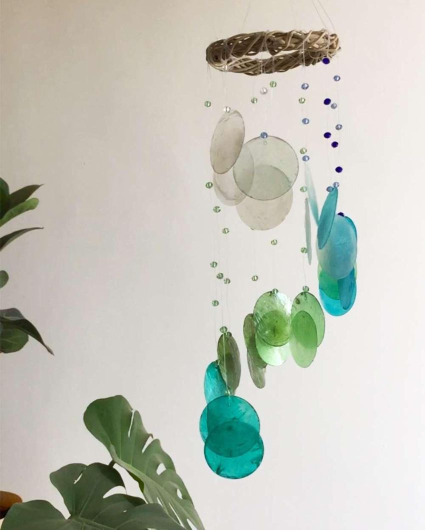 Heart Chakra Compassion Capiz Shell Wind Chime | 4 x 12 inches