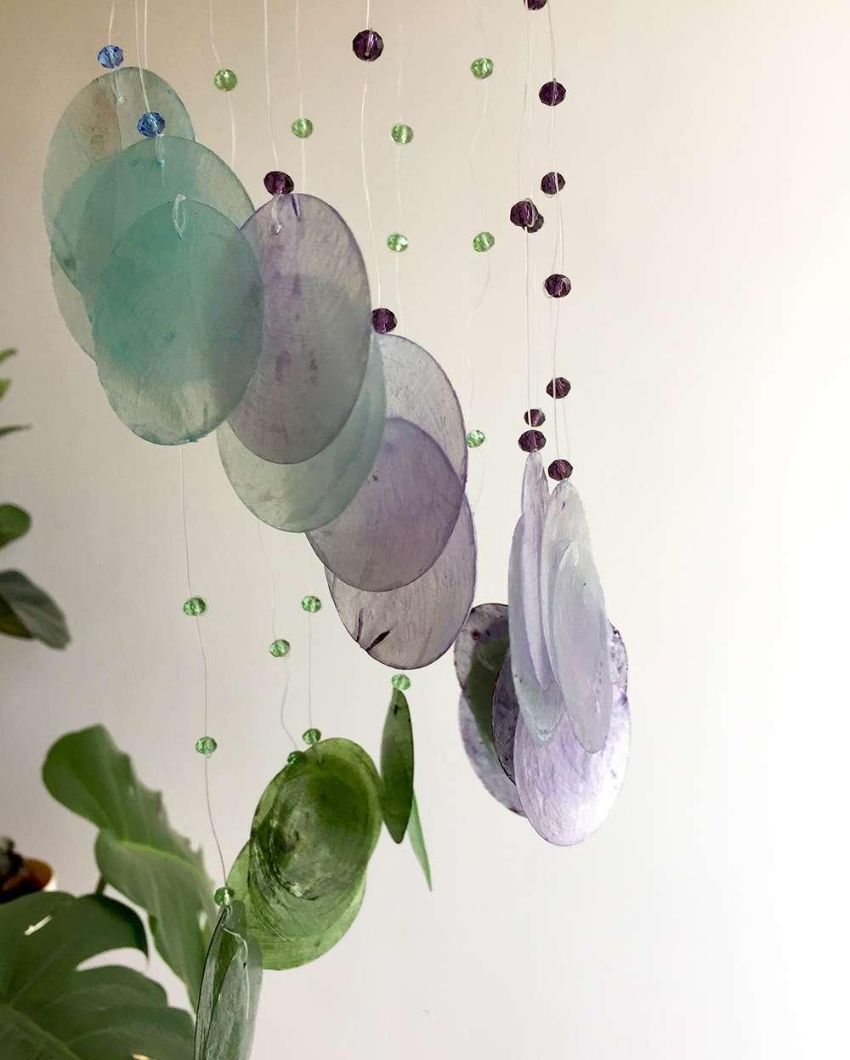 Crown Chakra Magic Capiz Shell Wind Chime | 4 x 12 inches