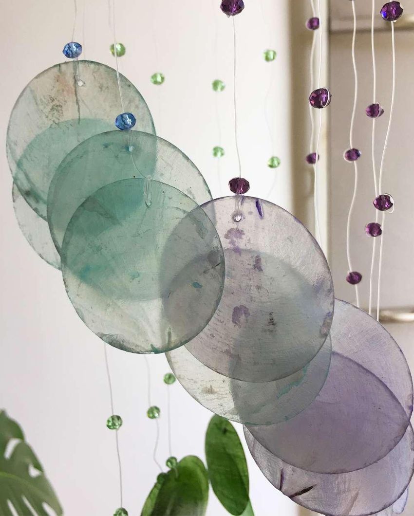 Crown Chakra Magic Capiz Shell Wind Chime | 4 x 12 inches