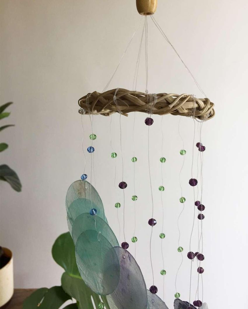 Crown Chakra Magic Capiz Shell Wind Chime | 4 x 12 inches
