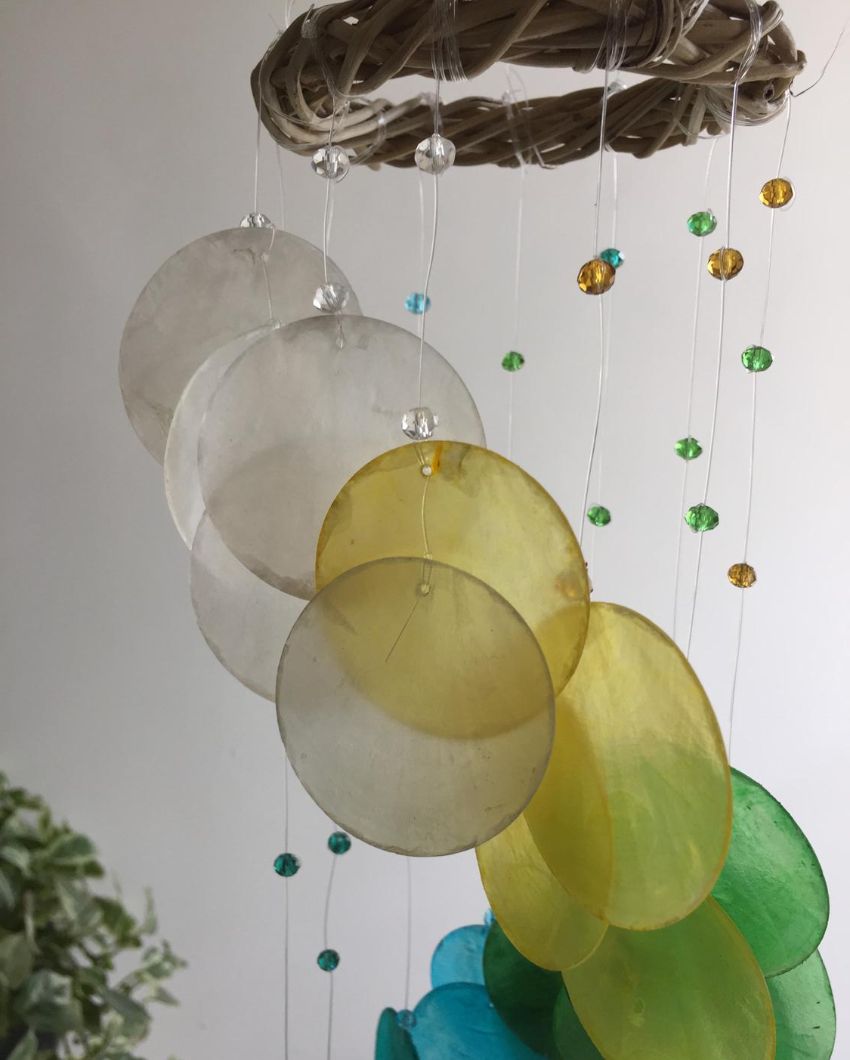Third Eye Guidance Capiz Shell Wind Chime | 4 x 12 inches