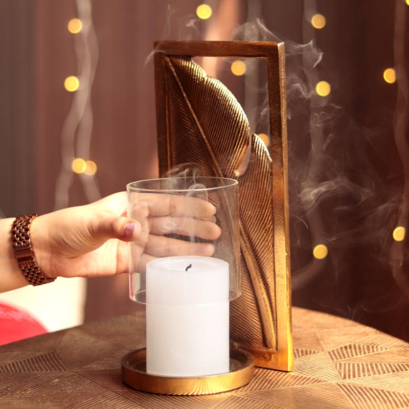 Candle Stand Tree Design With Glass