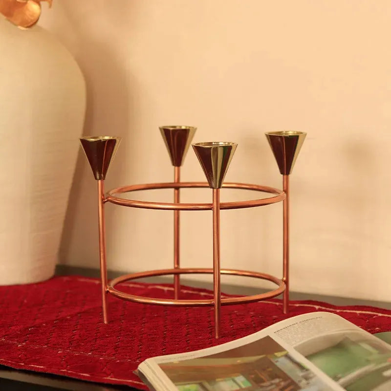 Circular 4 Piece Candle Stand | 6.7 x 7 inches