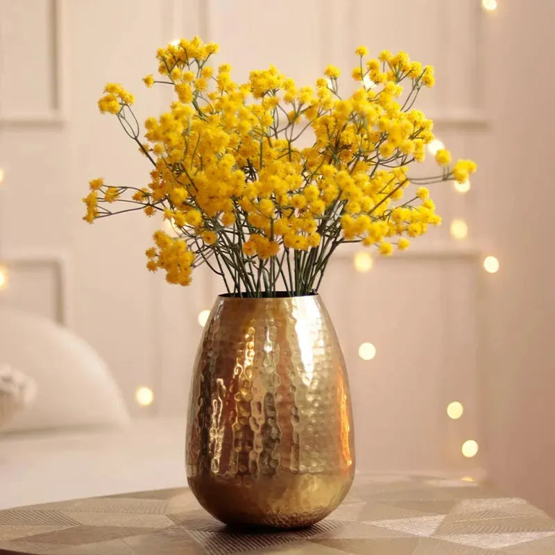 Metallic Golden Vase Without Plant | 6 x 7 inches