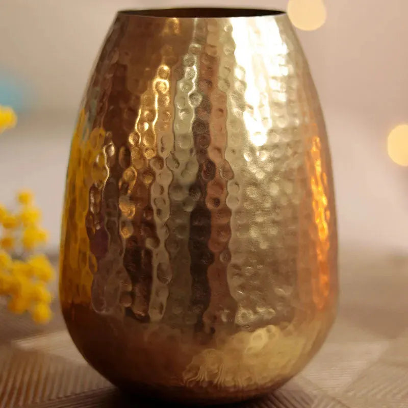 Metallic Golden Vase Without Plant | 6 x 7 inches