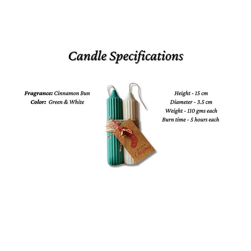 Green Diwali Special Hope Pillar Candles | Set of 2 Default Title