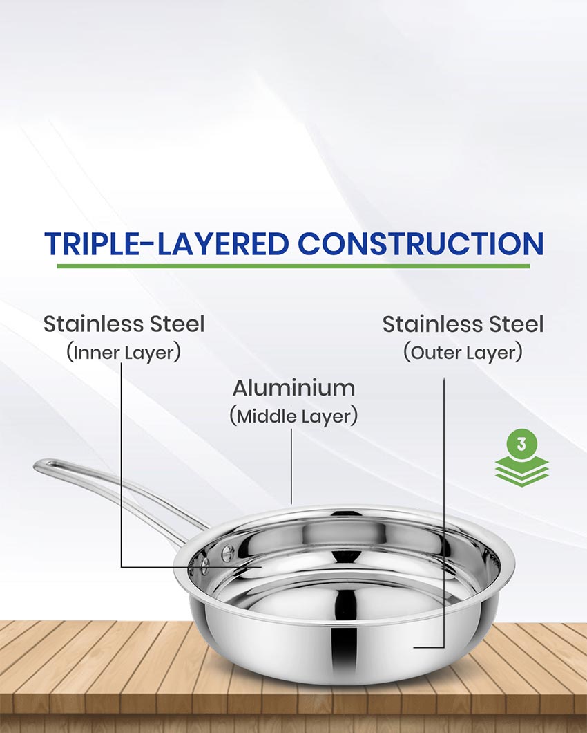 Steady Triply Stainless Steel Frypan