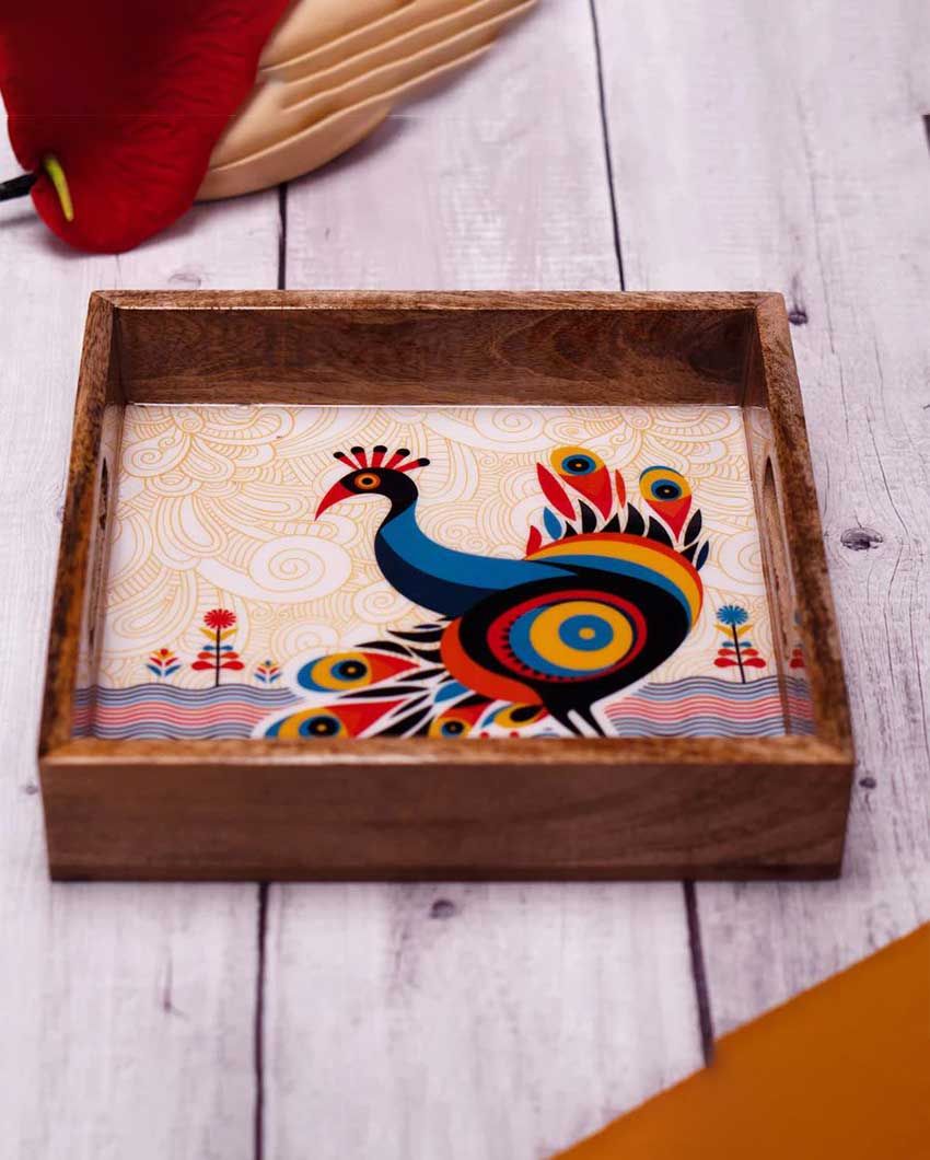 Pihu Large Square Tea Serving Tray | 10 x 10 inches