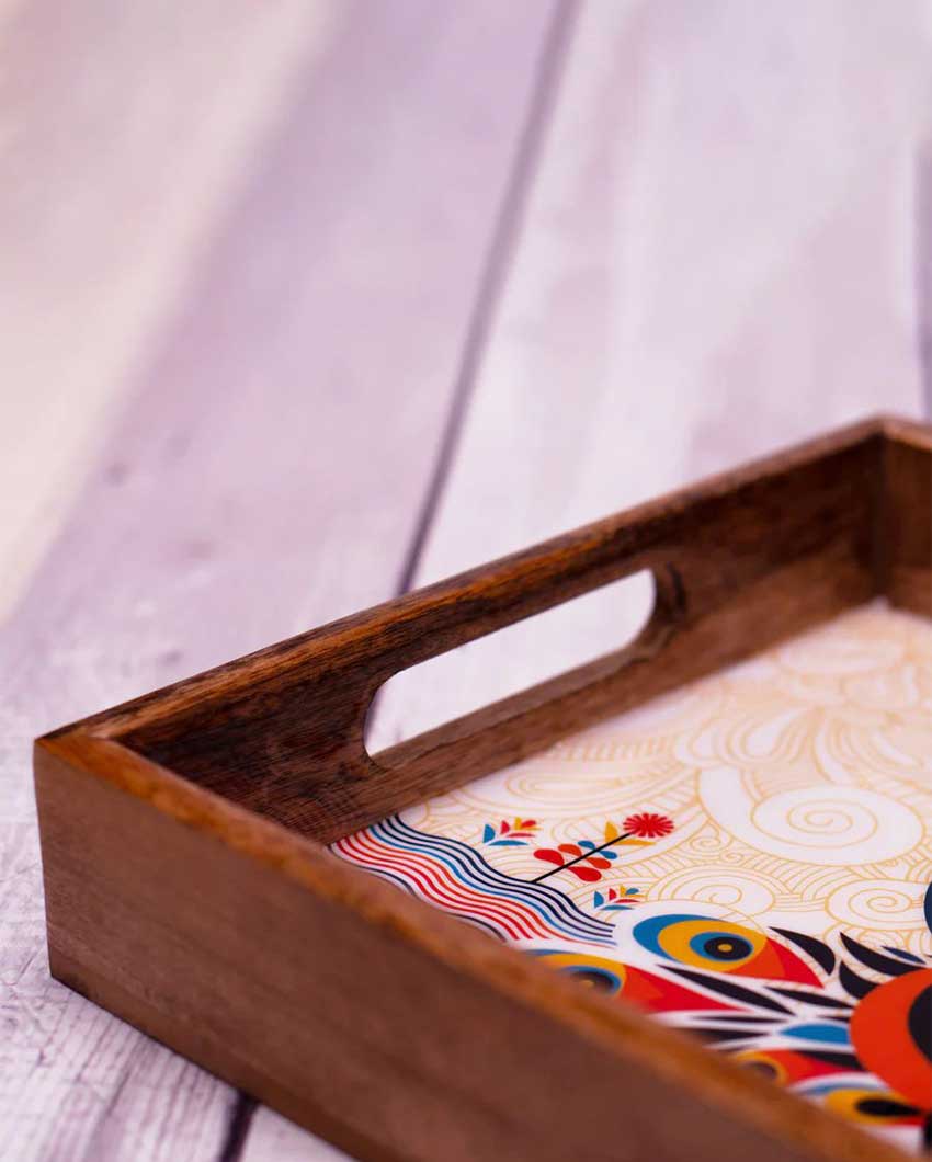 Pihu Large Square Tea Serving Tray | 10 x 10 inches
