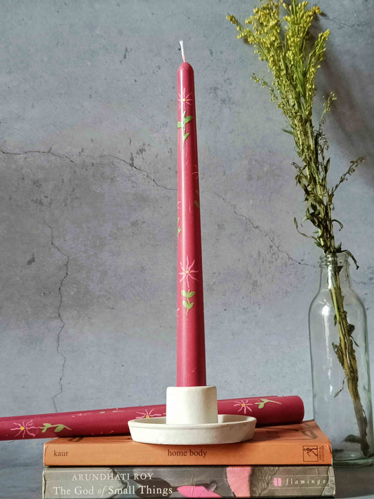 Spring Garden Hand Painted Tapered Candles | Set of 4 | For Mother's Day