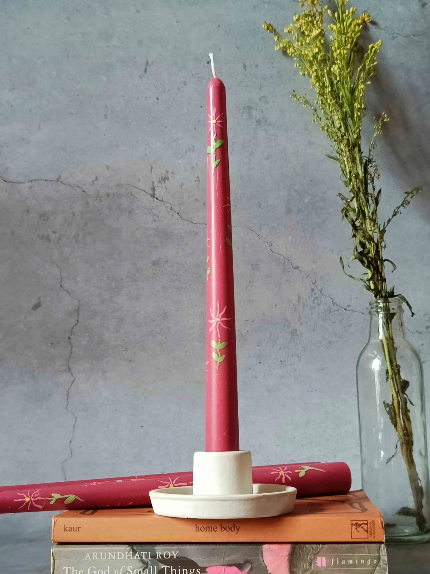 Spring Garden Hand Painted Tapered Candles | Set of 4 | 25.4 cm / 10 inches