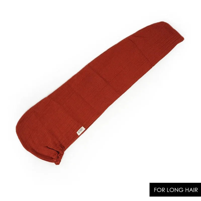 Banana Double Cloth Hair Towel Plus Size Teracotta