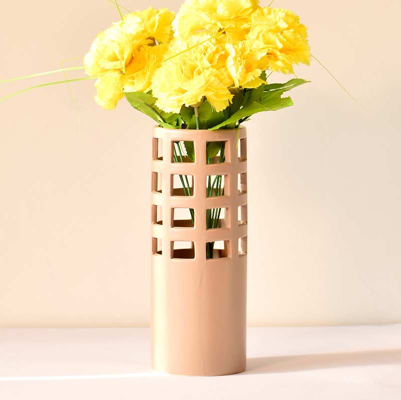 Lattice Vase Brown
