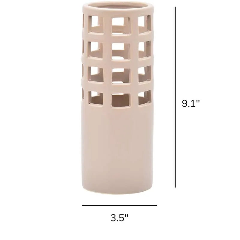 Lattice Vase Brown