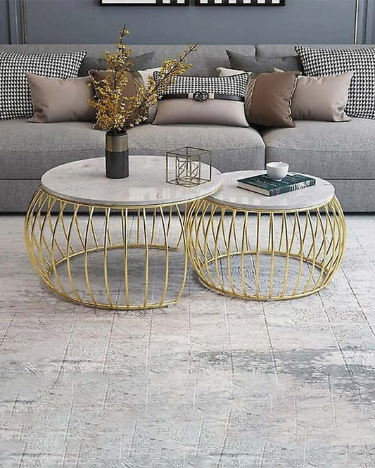 Round End Nesting Metal Tables | Set of 2