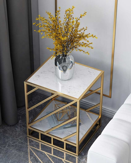 Small Square Marble Side Table
