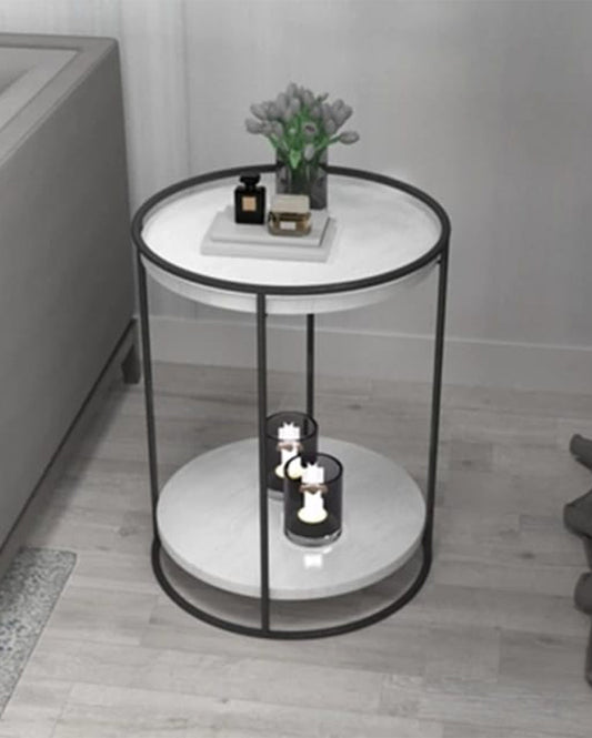 Black Two Layers Marble Side Table