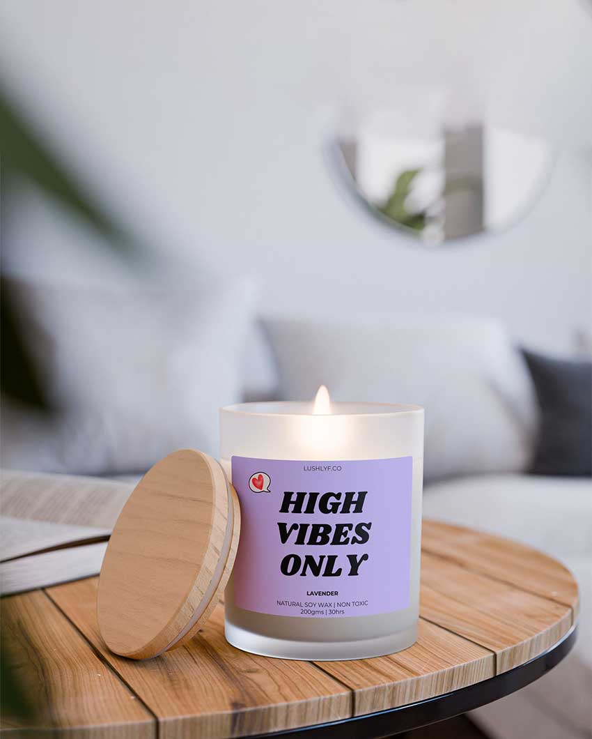 High Vibes Only Valentine’s Lavender Soy Wax Candle | 3 x 4 inches | 200ml