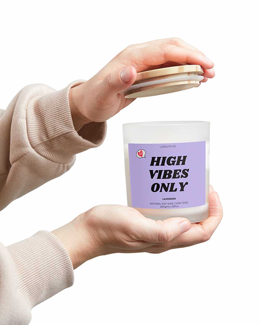 High Vibes Only Valentine’s Lavender Soy Wax Candle | 3 x 4 inches | 200ml