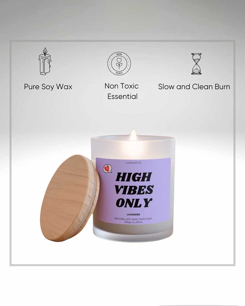 High Vibes Only Valentine’s Lavender Soy Wax Candle | 3 x 4 inches | 200ml